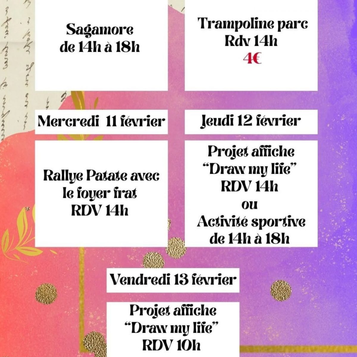 Programmes vacances jeunes février 1/2