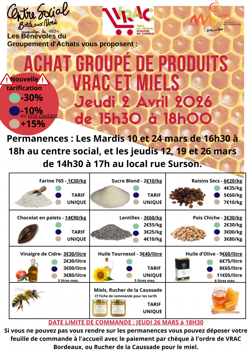 achats groupé mars avril 2026